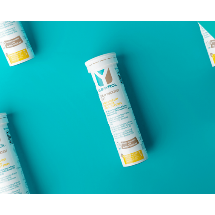 Benzi de testare a apei Quicktest pentru pH, Cl, Br, 50 buc