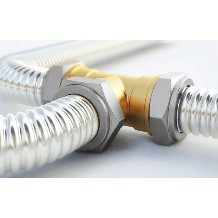Țeavă Sauflex din oțel inoxidabil galvanizat pentru abur, 1,5 m