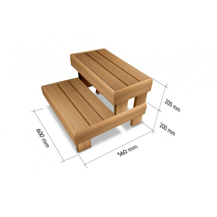 Banca sauna - scara HS 2, termo-aspen