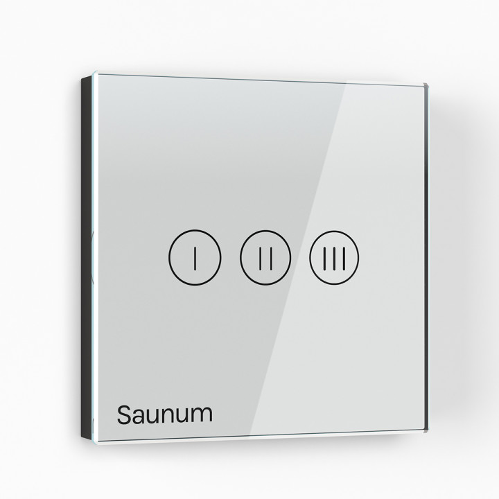 Control climatic pentru saună SAUNUM Base S Solution, panou de control alb