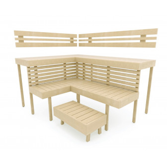 Bancă modulară pentru saună OPTIMAL, Aspen