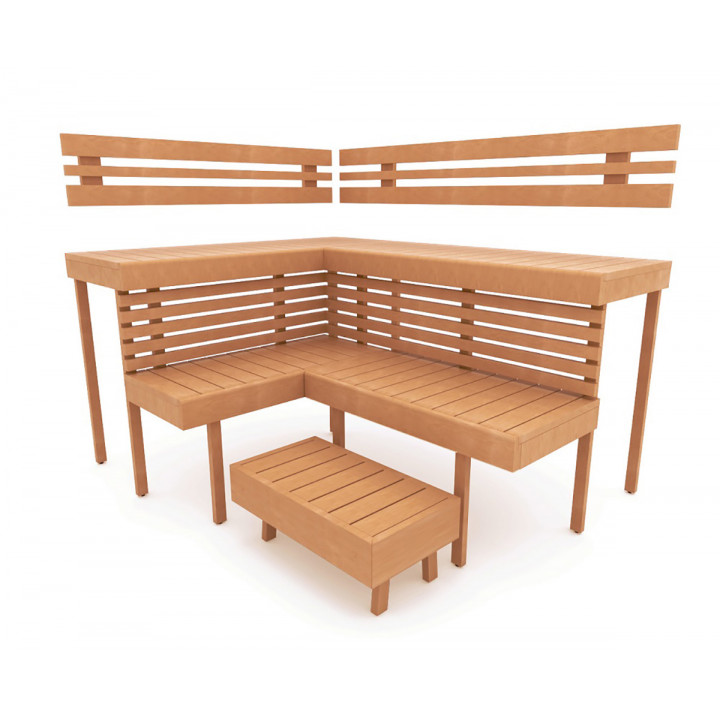 Bancă modulară pentru saună OPTIMAL, Alder
