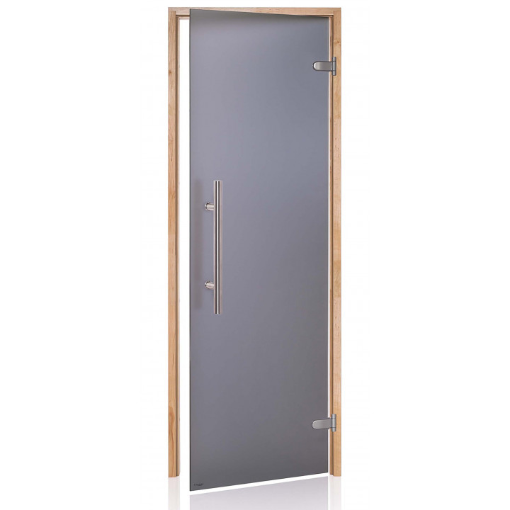 Uși de saună din sticlă AD PREMIUM LIGHT, Sticlă mată, 80 x 200, Arin, Gri mat