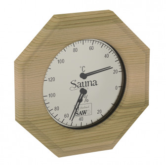 Termohigrometru SAWO 241-THD, octogonal, cedru