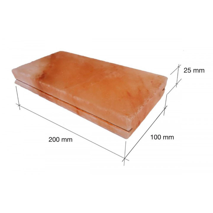 Cărămizi de sare de Himalaya lustruite cu crestătură 200x100x25mm