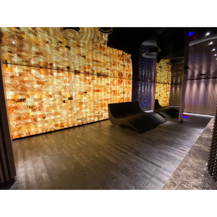 Cărămizi de sare de Himalaya lustruite cu crestătură 200x100x50mm