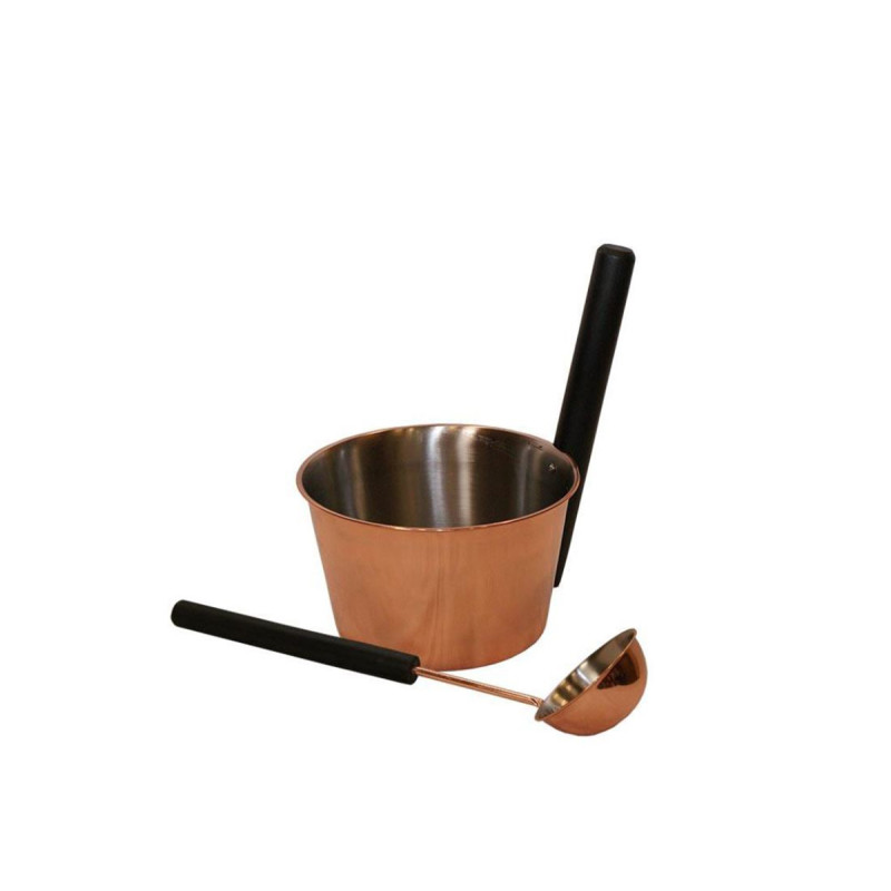 Set din inox SAUNIA 4 l, maner negru