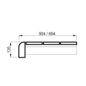 Bancă pentru saună, pin tratat termic, 135x654x1800-2400mm - 2 Bancă pentru saună, pin tratat termic, 135x654x1800-2400mm - 2
