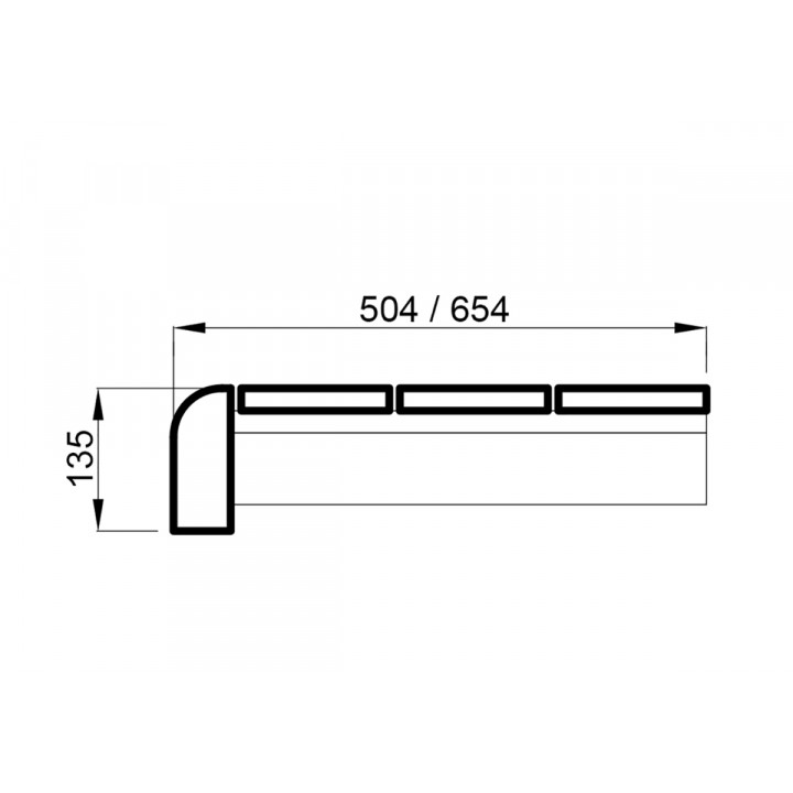 Bancă pentru saună, pin tratat termic, 135x654x1800-2400mm