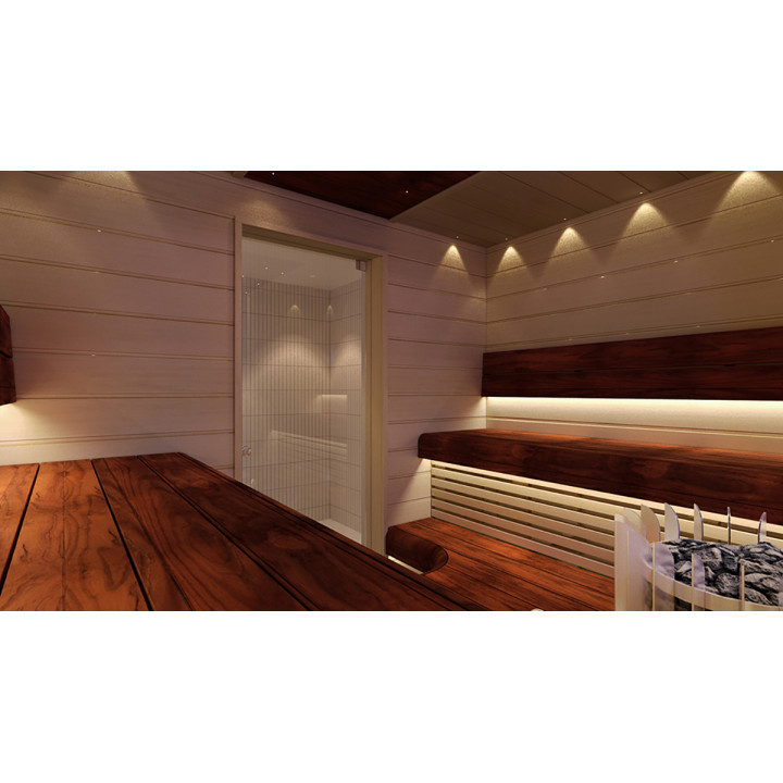 Bancă pentru saună, pin tratat termic, 135x654x1800-2400mm