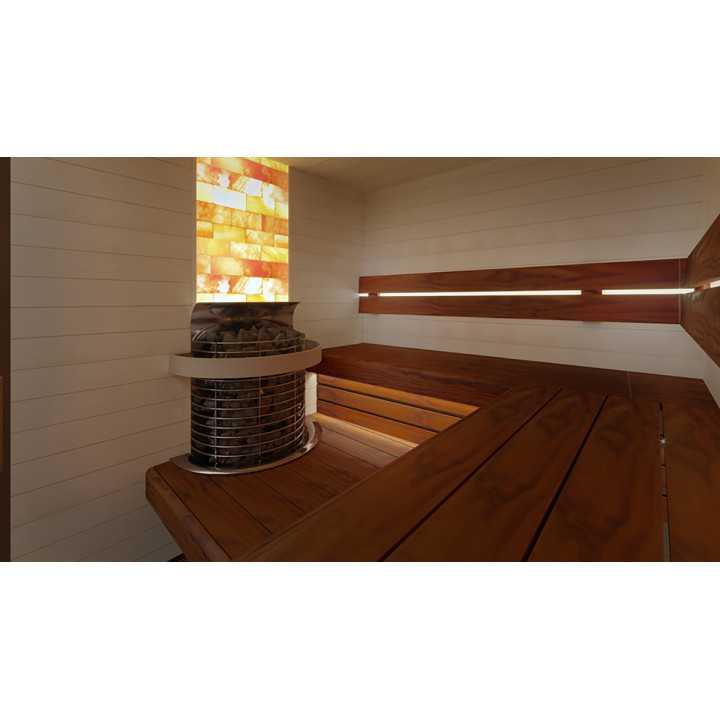 Bancă pentru saună, pin tratat termic, 135x654x1800-2400mm
