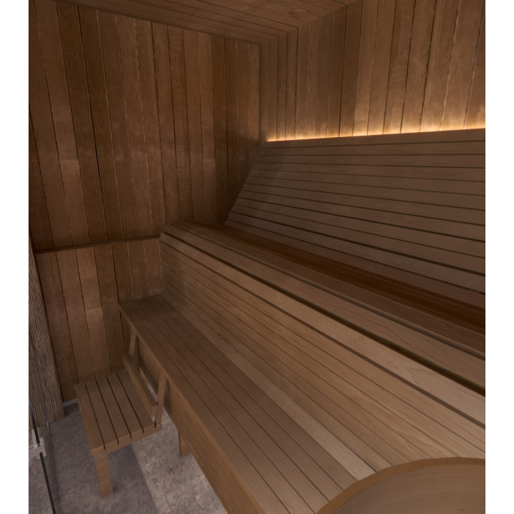 Bancă modulară pentru saună ERGONOMIC, Thermo aspen