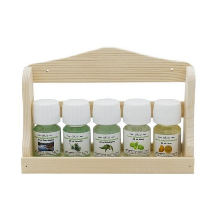 Set parfum ELIGA cu raft de perete din lemn