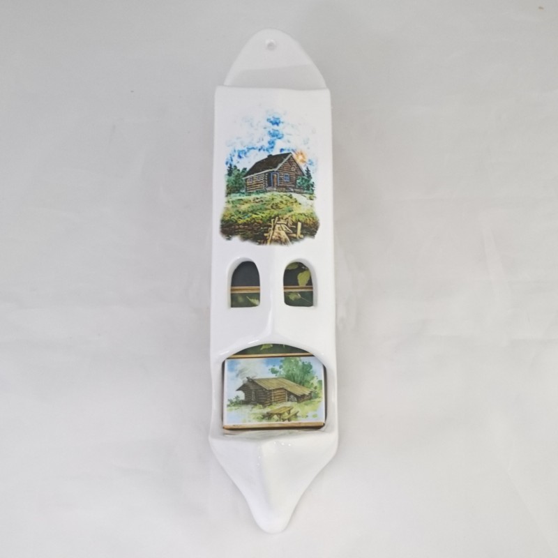 Suport cutie de chibrituri din ceramica cu 5 cutii de chibrituri