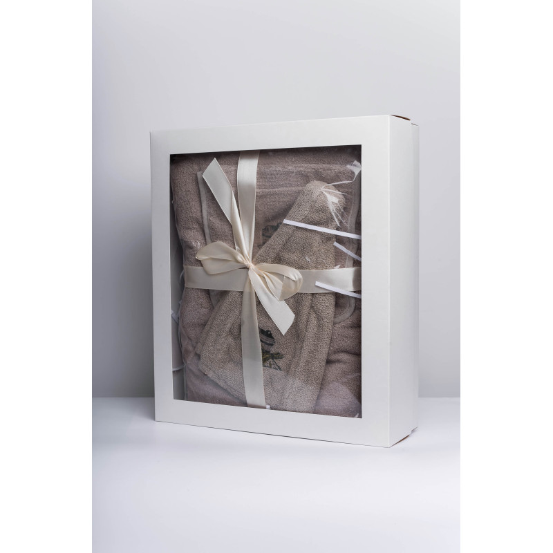 Set cadou pentru Ea - LIN, 80x160 cm, in cutie cadou. Sort si palarie pentru sauna Set cadou pentru Ea - LIN, 80x160 cm, in cutie cadou. Sort si palarie pentru sauna