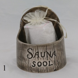 Recipient de sare din ceramica pentru sauna - inchis 250 ml  Recipient de sare din ceramica pentru sauna - inchis 250 ml