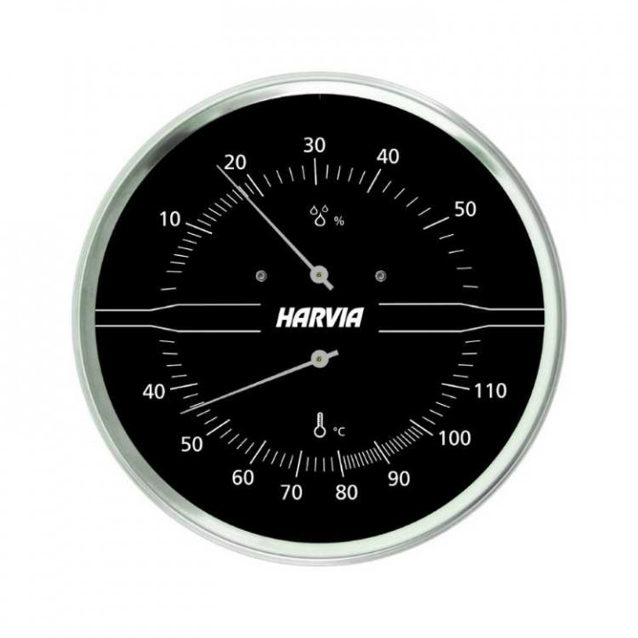 Termohigrometru HARVIA rotund, negru