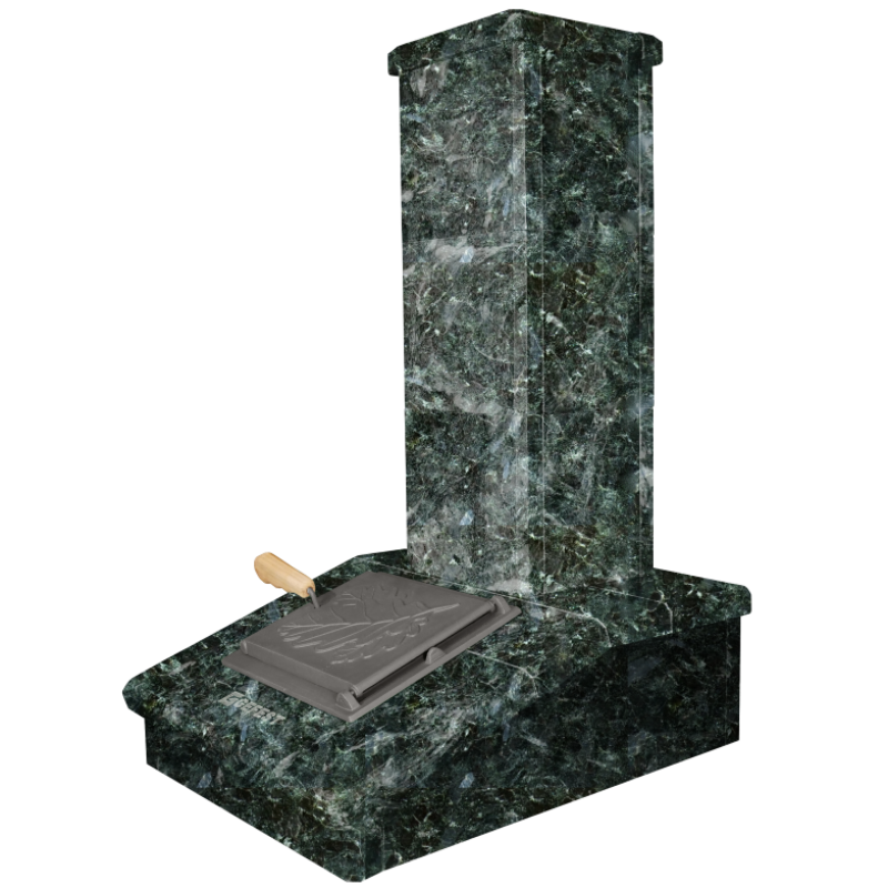 Finisaj coș de piatră, Serpentine închis, 790 mm