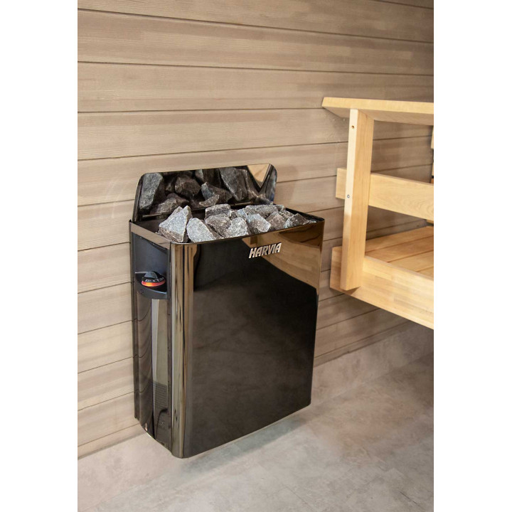 Încălzitor electric pentru saună - HARVIA The Wall Black Steel SW90 9 kW