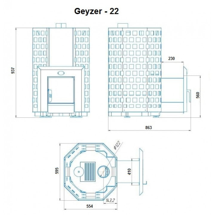 Încălzitor de saună pe lemne - NOVA GEYZER 22