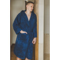 Halat de baie din bumbac cu glugă, albastru - 0