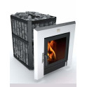 Incalzitor de sauna pe lemne - NOVA PANORAMA 18 cu retea - 0