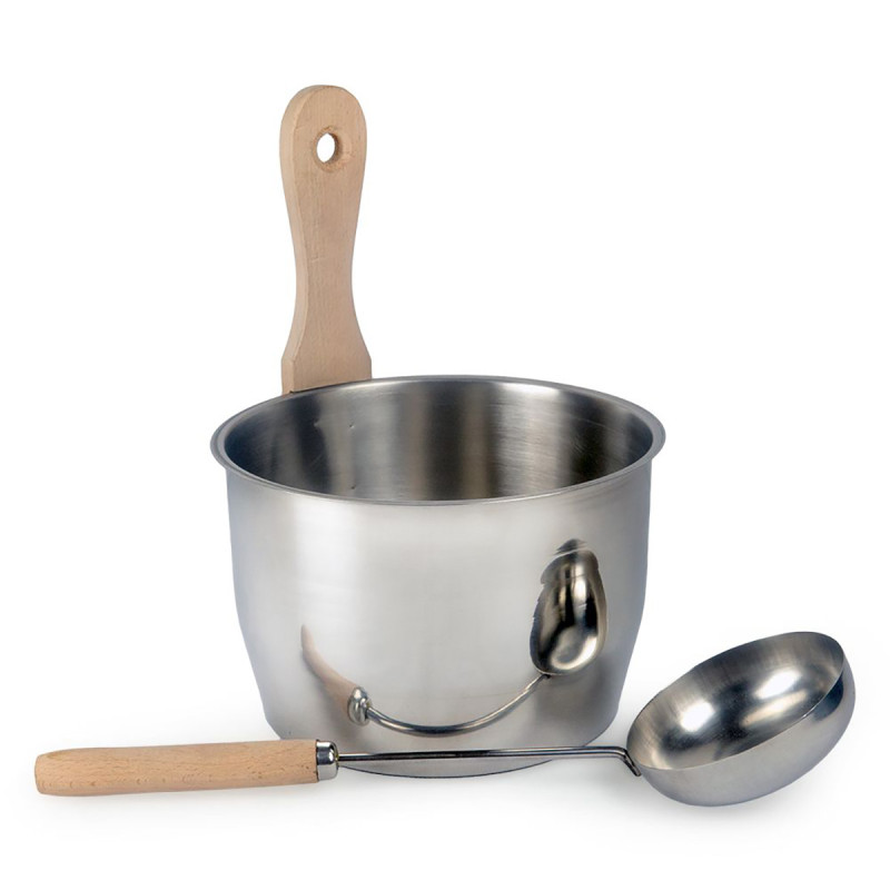 Set găleată și oală pentru saună, MAI MULT DE ABUR, OPTIMAL 4 L