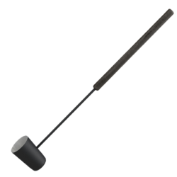 Oală de saună neagră, mâner lung  Oală de saună neagră, mâner lung