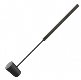 Polonic de saună negru, mâner lung