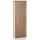 Uși de saună AD NATURAL din sticlă, Sticlă mată, 90 x 200, Arin, Bronz mat