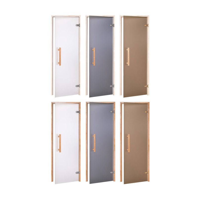 Uși de saună din sticlă AD NATURAL, sticlă mată