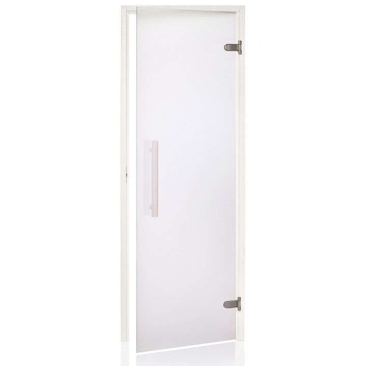 Ușă de saună din sticlă AD, ramă albă, sticlă mată, 70 x 200, mată transparentă