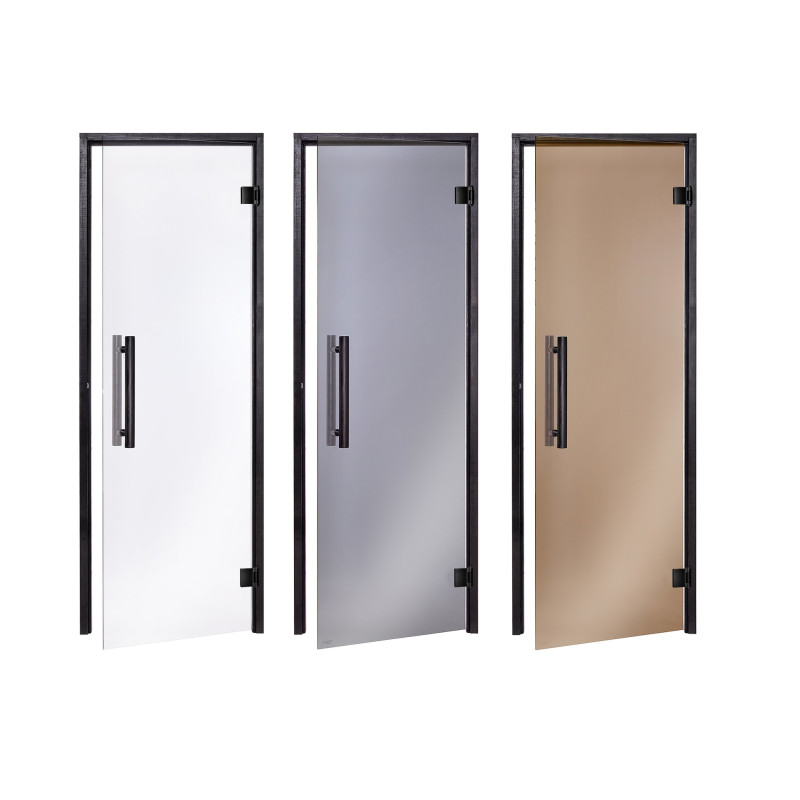 Ușă pentru saună din sticlă AD, cadru negru