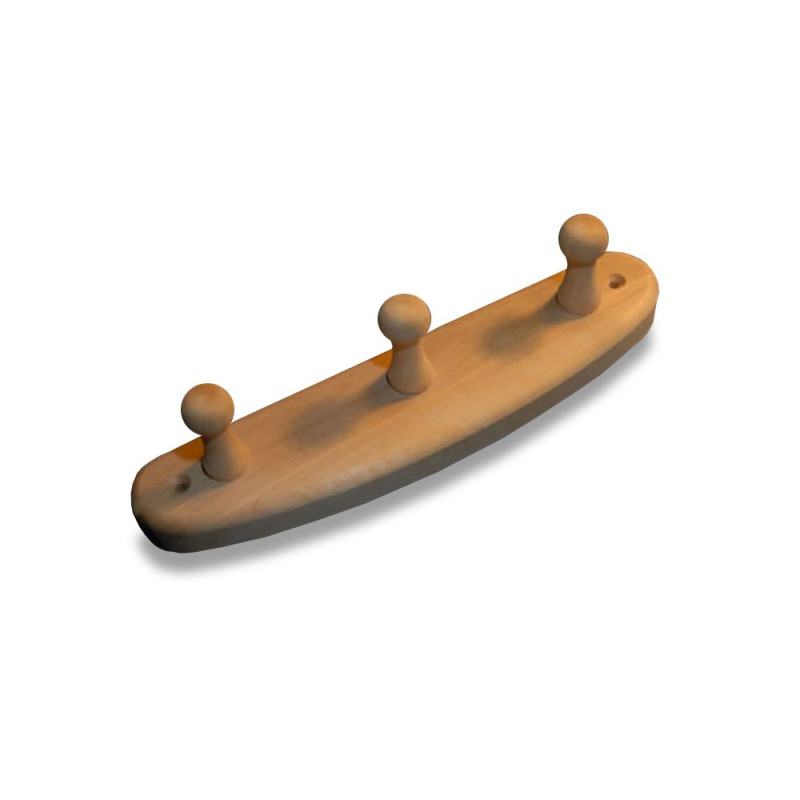 Umeraș din lemn de arin cu 3 cârlige