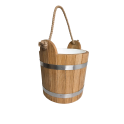 Găleată de saună din stejar cu mâner din frânghie, 12 l - 1