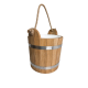 Găleată de saună din stejar cu mâner din frânghie, 12 l