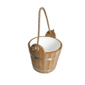 Găleată de saună din stejar cu mâner din frânghie, 12 l - 2