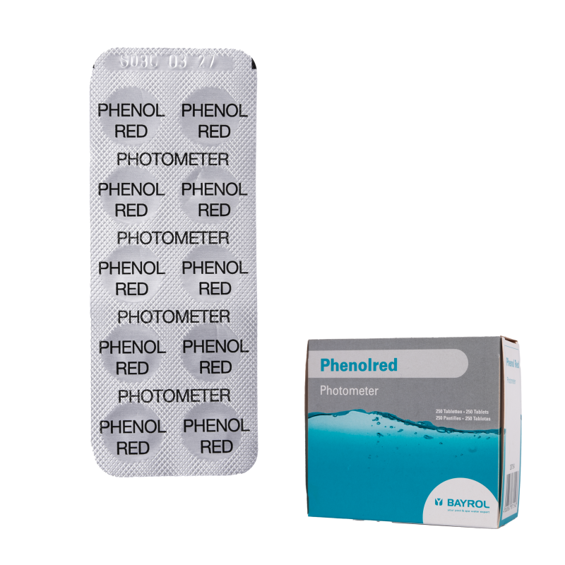 Tablete pentru testarea apei pentru fotometrul Phenolred, determinarea pH-ului, 10 tablete