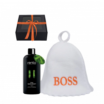 Set cadou BOSS într-o cutie cadou. Capac și esență de parfum