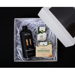 Set cadou intr-o cutie cadou LEMON. Miere, ulei esențial și esență de parfum 