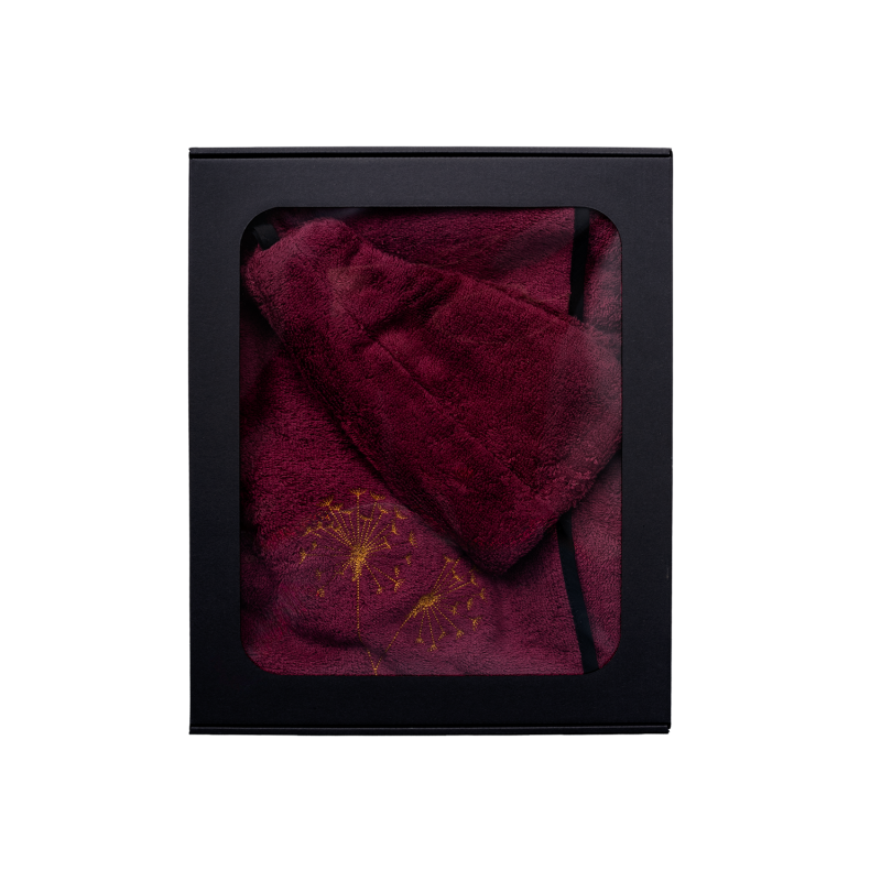 Set cadou într-o cutie cadou pentru EA. Căciulă și șorț de saună pentru femei - VERDE-BRUGIU