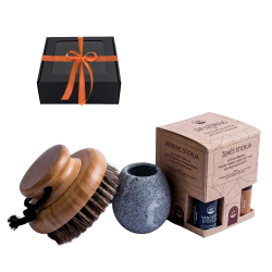 Set cadou într-o cutie cadou CĂLDURĂ PARFUMATĂ. O pensulă, o cupă pentru parfumuri și uleiuri esențiale 