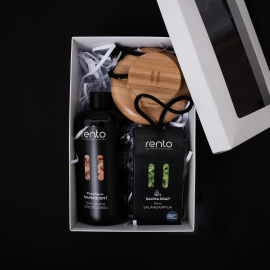Set cadou în cutie cadou CONDIMENTE DE IARNĂ. Esență de parfum, perie de corp și săpun.  Set cadou în cutie cadou CONDIMENTE DE IARNĂ. Esență de parfum, perie de corp și săpun.