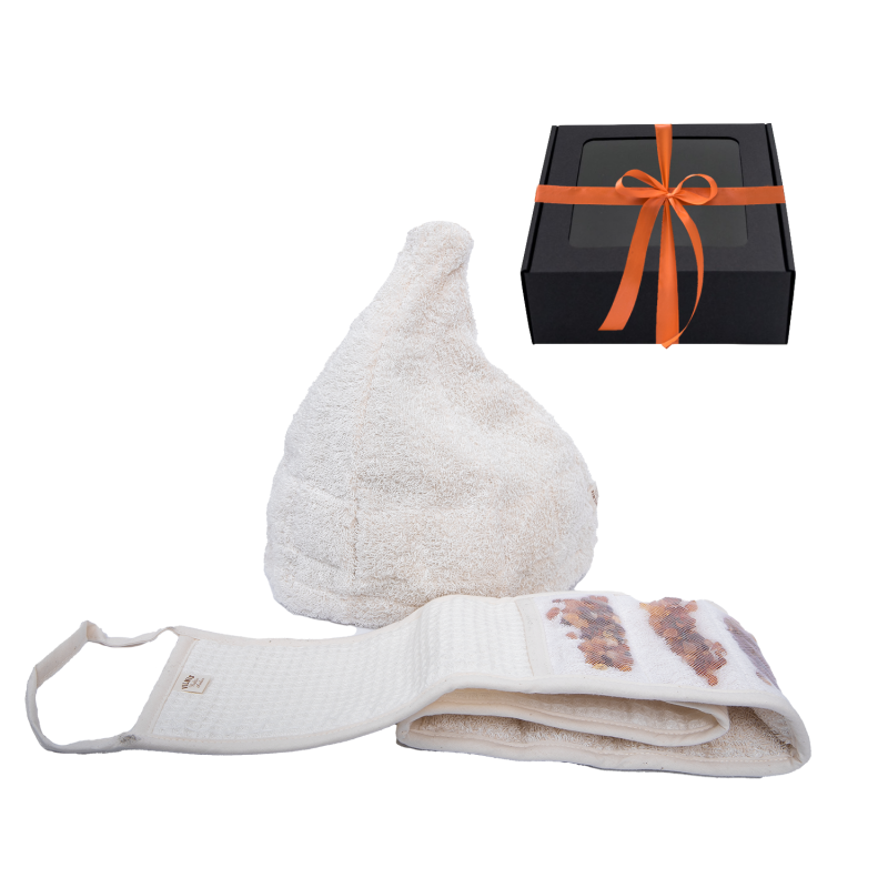 Set cadou GINTARAI într-o cutie cadou. Pălărie și tampon