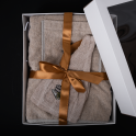 Set cadou pentru Ea - LIN, 75x140 cm, in cutie cadou. Sort si palarie pentru sauna - 0