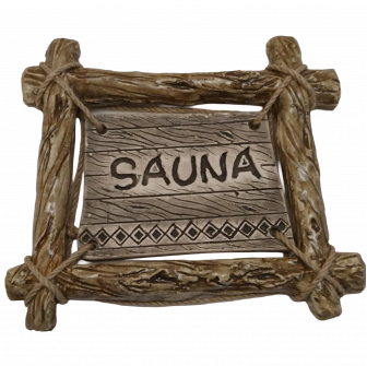 Placă de ușă SAUNA cu ramă ramificată