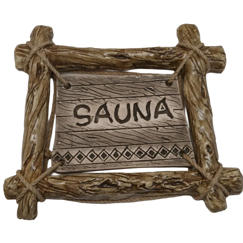 Placă de ușă SAUNA cu ramă ramificată