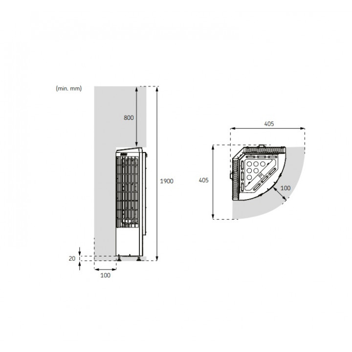 Încălzitor electric - HARVIA Cilindro Corner XE