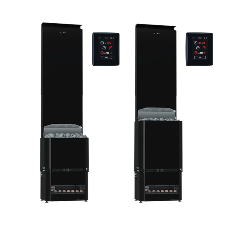 Încălzitor electric pentru saună - SAUNUM Experience Black F cu panou de control