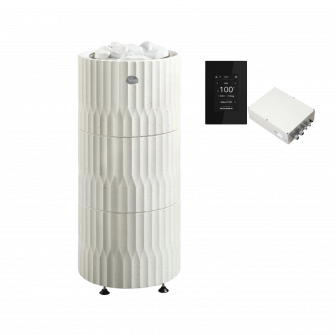 Soba sauna TULIKIVI RIITE, alba, cu panou de comanda
